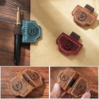 Artlaza Personalized Magnetic Leather Bookmark with Pen Holder - 26 Letters Custom Book Mark with Name Initial Engraved Book Marker for Readers, Book Lovers, Travelers - Gift for Women & Men(Red，F