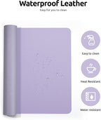YSAGi Leather Desk Protector, Office Mat, Large Mouse Mat, Non-Slip PU Leather Blotter, Laptop Pad, Waterproof Writing Pad for Office and Home (Light Purple, 23.6" x 13.8")