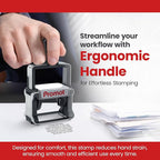 Promot Medium Professional Stainless Steel Stainless Steel Self Inking 6 Lines Custom Stamp - Personalized Office Stamp