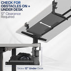 VIVO Large Height Adjustable Under Desk Keyboard Tray, C-clamp Mount System, 27 (33 Including Clamps) x 11 inch Slide-Out Platform Computer Drawer for Typing, White, MOUNT-KB05HW
