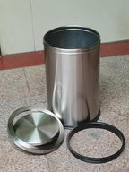 Brushed Gold Bathroom Trash Can with Swing Lid 4.7Gallon,Stainess Steel Garbage Can Trash Bin Wastebaskets for Kitchen,Office,Bedroom (Silver, 4.7 Gallon)