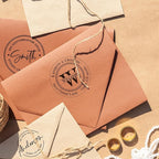 Custom Address Stamp - Self Inking Personalized Rubber Stamp for Mailing Envelopes, Packages, Wedding Invites & Business Mail (Round)