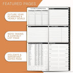 Ensight 2025-2026 HARDCOVER Leather Planner Weekly & Monthly - 6.5x8.5 Inches - Academic Planner Business Personal or Student - Pen Holder, Thick Paper, July 2025 - June 2026 (Brown)