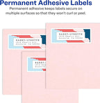 Avery Mailing Address Labels, Inkjet Printers, 10,000 Labels, 1/2 x 1-3/4, Permanent Adhesive, Easy Peel (5 Packs 8167)