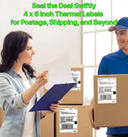 Roll 4 x 6 inch - 500 Thermal Labels Direct White Strong Adhesive Perforated Postage Shipping Printer Compatible with Zebra SNBC Epson Rollo (500 Labels, 1 Roll)