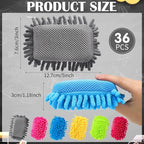 Sherr 36 Pcs Microfiber Shag Magnetic Erasers Bulk Washable Dry Erase Whiteboard Erasers for Whiteboard, Chalkboard, and Memo Boards Marker, Chalk Mark, Home School Classroom Office (Bright Color)