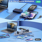 USB C Charger 300W USB C Charger Block 8-Ports GaN IV Fast Charging Station,PD 100W Laptop Charging Hub Wall Charge Adapter Compatible with MacBook/Air,DELL,Steam Desk,iPhone 16/15/14,Galaxy