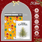 Christmas Poly Mailer - 12x15.5 Inch, Waterproof Shipping Bags - 50 Pcs, Tear-Resistant, Santa Claus Printed