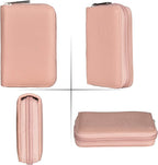 Easyoulife Genuine Leather Credit Card Holder Zipper Wallet With 26 Card Slots