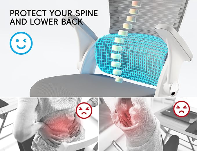 TRALT Office Chair - Ergonomic Office Chair with Back Support, Computer Chair - Home Office Desk Chairs, 330lbs Wide Seat Big and Tall Office Chairs with Headrest, Comfy Desk Chairs (Grey)