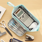 HVOMO Pencil Case Large Capacity Pencil Pouch Handheld Pen Bag Cosmetic Gift for Office School Teen Girl Boy Men Women Adult (Blue)