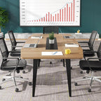 Tribesigns 6FT Conference Table, 70.86L x 35.43W x 29.52H Inches Boat Shaped Meeting Table, Modern Seminar Table for Office Meeting Conference Room (Light Wood Grain, 6ft)