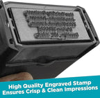 Custom Self Inking Rubber Stamp - Up to 8 Lines of Text - Choose from 15 Ink Colors - XX-Large Size