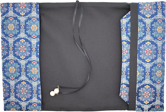 BLBMH A5 Book Covers for Paperbacks Fit for 5.5x8.4 inch Adjustable Book Sleeve Cover for Women Over 15 Soft Cloth Protector for Novels Notebook Journal - Flower Blue