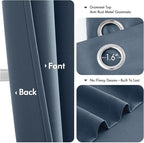 MIULEE Stone Blue Blackout Curtains - Thermal Insulated Bedroom Curtains Room Darkening Drapes for Living Room Kitchen Grommet Top Light Blocking Window Treatment, 40 x 45 Inches Long, 2 Panels