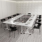 Conference Table,Folding Conference Room Tables Portable Rolling Conference Training Table with Silent Wheels,Mobile Meetings Flip Top Tables for Offices Classrooms Meeting Room (6Pack 61in)