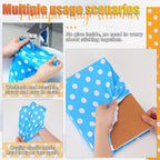 Yexiya 6 Pcs Stretchable Book Cover Jumbo Fabric Book Covers Colorful Pattern Book Protector Washable Reusable Protective Textbook Cover for Hardcover Textbooks up to 9 x 11 in (Dot Pattern)