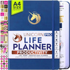 Life Planner Undated for Men – Daily, Weekly & Monthly Planner With Budget Section | Guided Daily Gratitude Journal, Goals Journal, Habit Tracker, Budget Planner - Horizontal Format