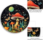 Mushroom Mouse Pad, Round Mouse Pads for Desk, Small Mini Travel Mousepad with Non-Slip Rubber Base for Work Wireless Computer Laptop, Cute Office Desk Accessories, 8.6 x 8.6 inch