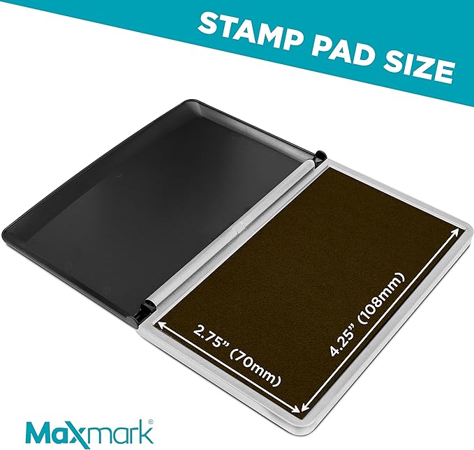 MaxMark Large Brown Stamp Pad - 2-3/4" by 4-1/4" - Premium Quality Felt Pad