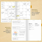 Legend Planner PRO – Deluxe Weekly & Monthly Life Planner to Increase Productivity and Hit Your Goals. Time Management Organizer Notebook – Undated – 7 x 10" Hardcover + Stickers – Amber Yellow