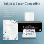 White Shimmer Blank Cards and Envelopes, Goefun 5x7 Flat Cardstock and A7 Envelopes Self Seal 100 Pack for Wedding, Invitations, DIY Greeting Cardstock, Thank You Cards & All Occasion (Unfolded)