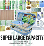 Large Capacity Pencil Case - Durable Zipper Aesthetic Pen Pouch, Big Storage Organizer for School, Office & Travel - Waterproof & Multi-Use (Light Blue)