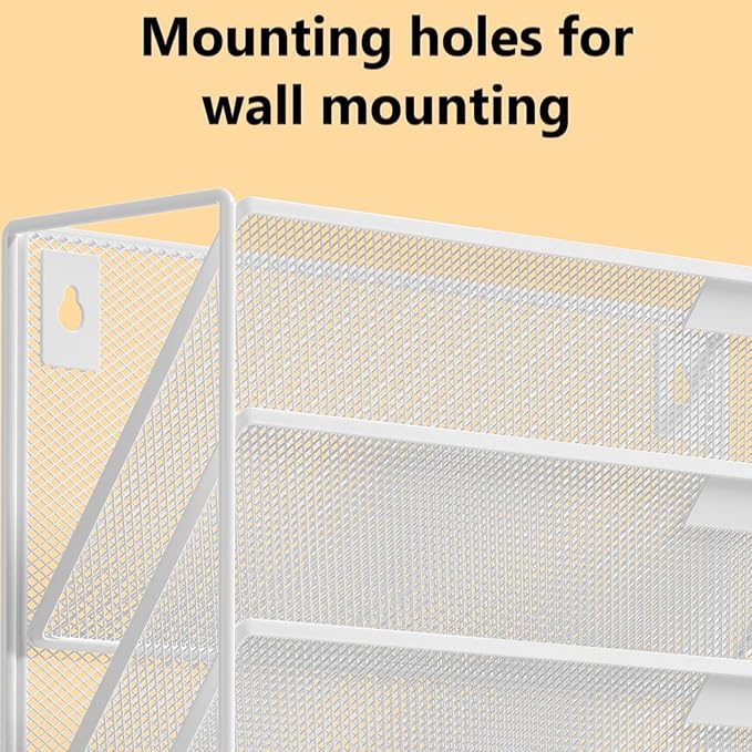 Kuntine.B Wall File Organizer Office Hanging Magazine Holder Wall File Organizer for Office Home (White, 6 Tier)