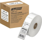 1.25" x 1" Thermal Labels | 4 Rolls | 5520 Labels | fits Zebra, Godex, Arkscan, iDPRT, Offnova Thermal Label Printers and More | Blank White Adhesive Stickers by Ecotherm