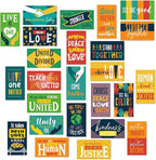Unity Mini Note Cards / 50 Peace And Kindness Cards / 25 United Designs / 2" x 3.5" Inspirational Flat Mini Business Card Sized Notes/Made In The USA
