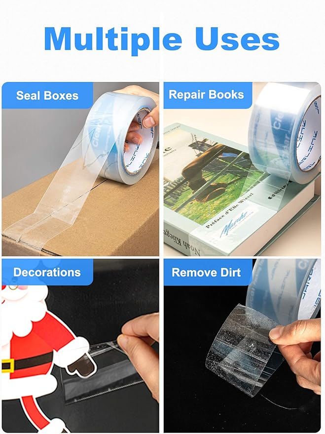 JARLINK Clearer Packing Tape 12 Rolls, Heavy Duty Packaging Tape for Shipping Packaging Moving Sealing, 2.8mil Thicker, 1.88 inches Wide, 60 Yards Per Roll, 720 Total Yards