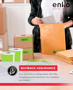 enKo [6 Rolls, 1800 Direct Thermal Labels] Green Colored Compatible for Dymo 30256 Label (2-5/16 x 4") Use with Dymo, Rollo Thermal Printer as Shipping & Mailing Labels