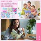 6 Pack Stretchable Book Cover Jumbo Fabric Book Covers Colorful Pattern Print Book Protector Washable Reusable Protective Textbook Cover for Hardcover Textbooks up to 9 x 11 Inch (Dessert Pattern)