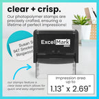 ExcelMark Custom Rubber Stamp – Clean & Easy Stamping – Personalized Self-Inking Stamp (Extra Large)