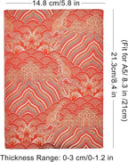 BLBMH A5 Book Covers with Bookmarks Adjustable Fabric Paperbacks Book Cover for Privacy Hardcover Softcover Novels Notebook Protector Fit for 5.5x8.3 inch - Chinese Red