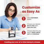 Promot Large Professional Stainless Steel Stainless Steel Self Inking 6 Lines Custom Stamp - Personalized Office Stamp