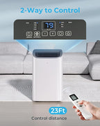 EUHOMY 14000 BTU Portable Air Conditioners Cools up to 700 Sq.ft, Auto-Evaporation Quiet AC Unit with Smart Sleep Mode, 24H Timer, Remote, 4-in-1 Air Cooler for Family