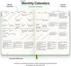 Roterunner Purpose Planner Notebook B5 7.5”x9.8” Undated 2025 Daily Weekly and Monthly Productivity Goal Setting Tool for Work Home ADHD for Adults Self Care Journal