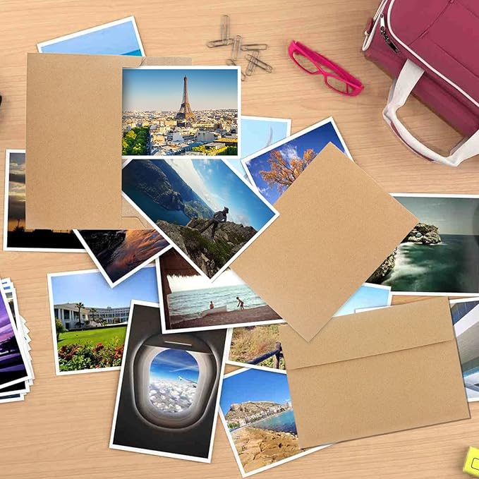 50 Pack Kraft Envelopes,A7 Envelopes,5x7 Envelopes for Invitations,Wedding, Baby Shower,Brown Kraft Envelopes for Personalize Gift Cards, Birthday Party