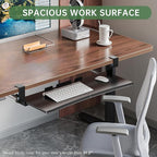 Large Keyboard Tray Under Desk - Slide Out with Sturdy C-Clip Mount System, 27 (31.2 Including Clamps) X 11.81 Put-Out Keyboard Tray Computer Drawer for Ergonomic Typing, Black