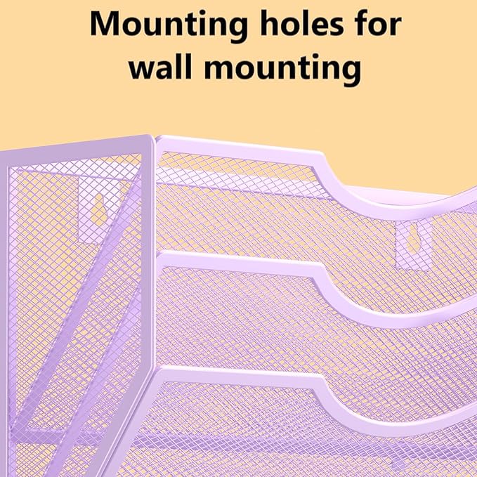 Kuntine.B 3 Pocket Wall File Holder Organizer Office Hanging Magazine Holder Wall File Organizer for Office Home (Purple, 3 Tier)