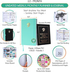 Journal for Men - Undated Daily, Weekly & Monthly Planner with Budget Section | A 12 Month Journey to Increase Productivity & Happiness | Life Organizer & Gratitude Journal - Vertical Format