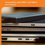 WD 5TB My Passport Portable Hard Drive, Works with USB-C and USB-A, Windows PC, Mac, Chromebook, Gaming Consoles, and Mobile Devices, Backup Software and Password Protection - WDBRMD0050BGY-WESN