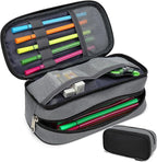 Large Capacity Pencil Case Multi-Slot Pencil Pouch Durable Pencil Box Portable Office Pen Bag with Zipper