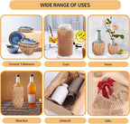 Honeycomb Packing Paper, HONSREO 15 Inches x 230 Feet Eco Friendly Recyclable Cushioning Material, Bubble Wrap for Moving Shipping Breakable Supplies with 20 Fragile Sticker Lables (Brown)