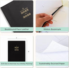 Blue Sky Day Designer 2025-2026 Academic Year Weekly and Monthly Planner Calendar, July 2025 - June 2026, 12-Month, 8" x 10", Faux Leather Cover, Bookbound, Black