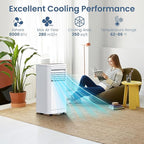 ZAFRO Portable Air Conditioners, 8000 BTU, 3 in 1 Portable AC Unit with Window Kits, Fan & Dehumidifier Modes, Cools up to 350 Sq.Ft, LED Display/Remote Control, 24H Timer for Living Room, Bedroom