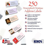 Customized Personalized Address Labels - Made in The USA by Kenco (250 Labels, Christmas)