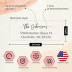 Personalized Return Address Labels Simple - Set of 240 Elegant Custom Mailing Labels for Envelopes, Self Adhesive Flat Sheet Rectangle Personalized Name Stickers (Clear)