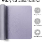 Aothia Leather Desk Pad - Protector and Blotter, Mouse Pad and Office Mat, Non-Slip PU Leather Laptop Desk Pad, Waterproof Writing Pad for Office and Home (36" x 17", Lavender)